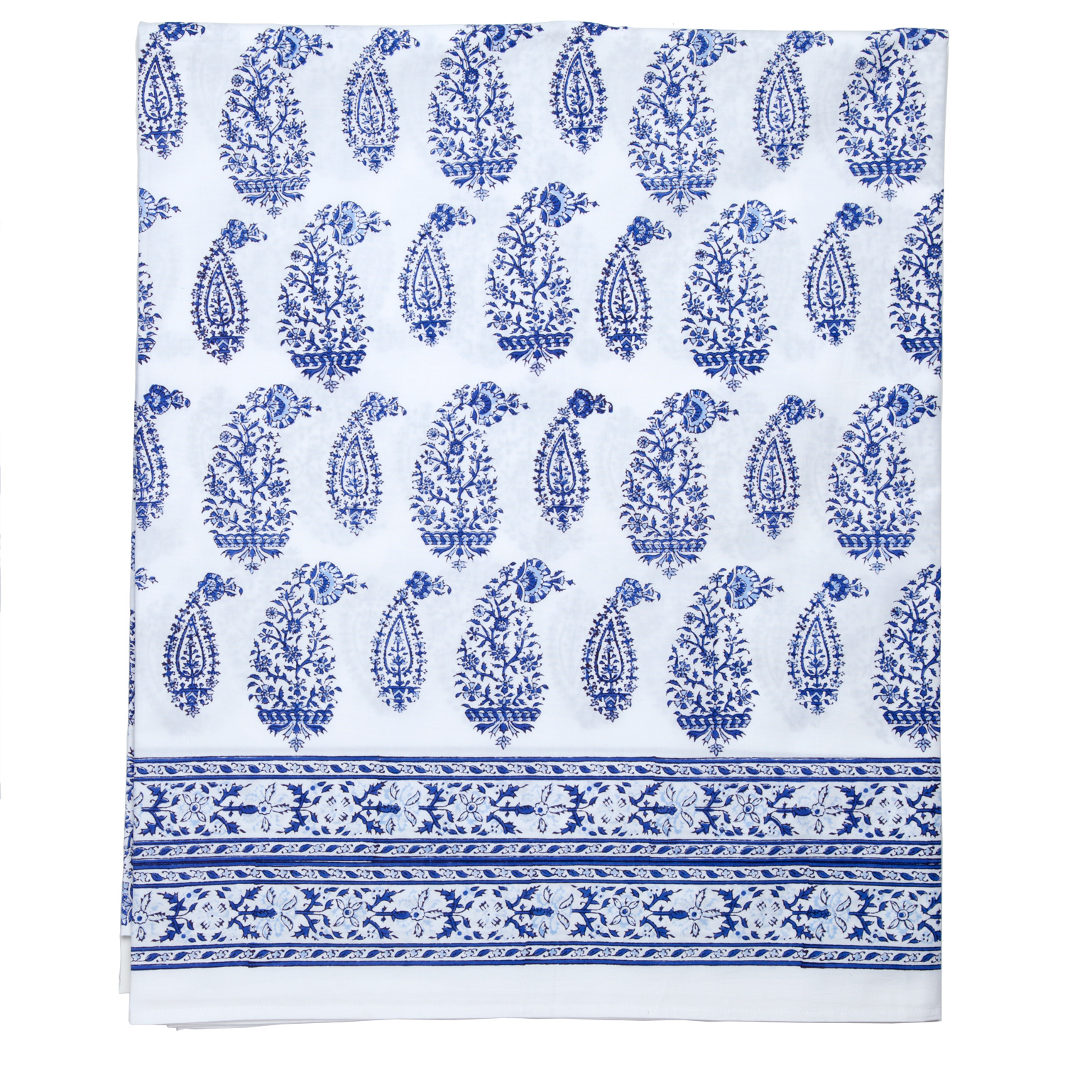Malabar Multi-Paisley Flat and Fitted Sheets - Deep Blue